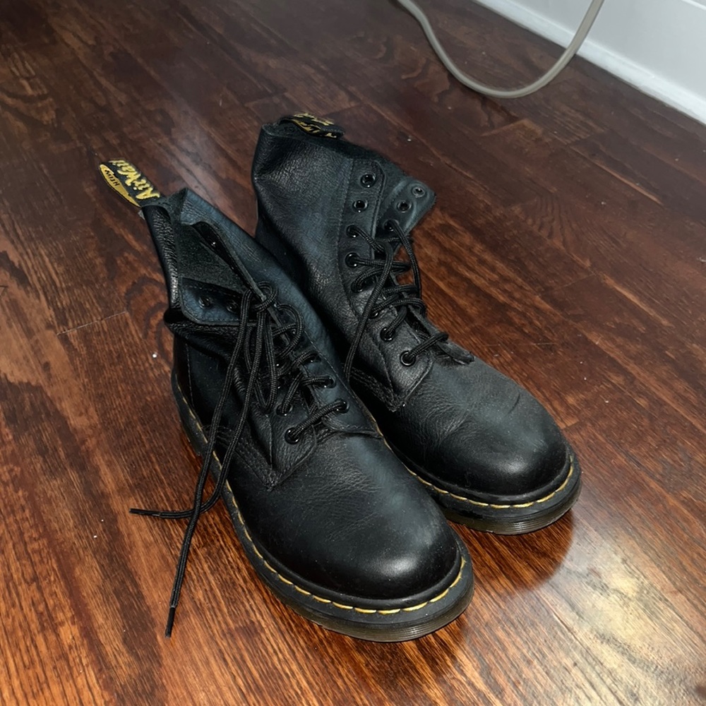 Dr. Martens lace up soft leather boots